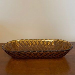 Indiana Glass Amber Relish Dish